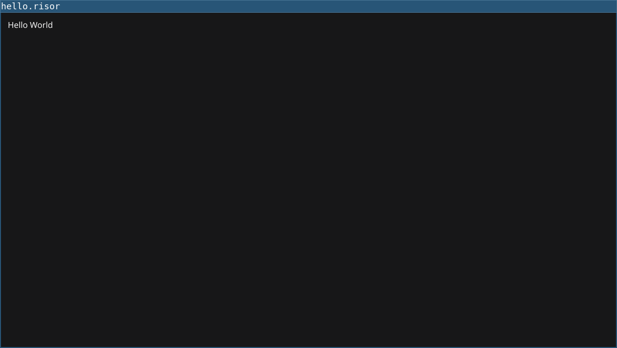 Hello World Example