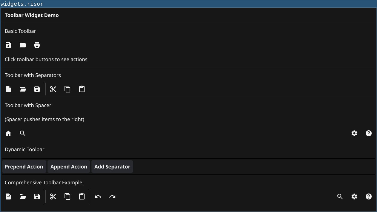 Toolbar Screenshot