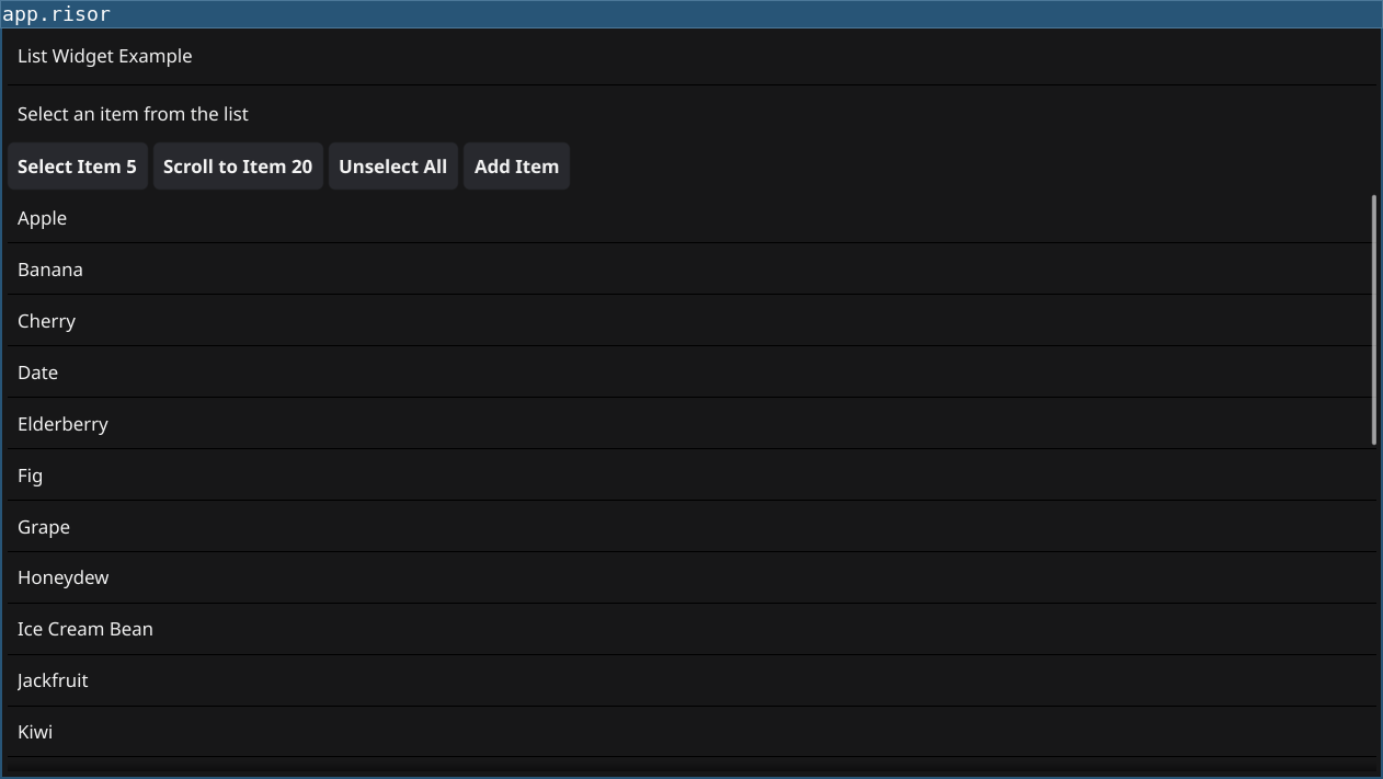 List Widget Example