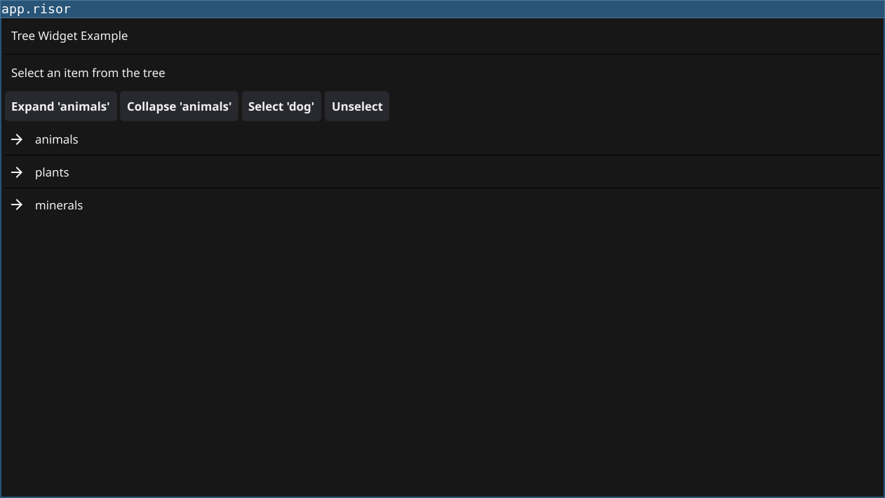 Tree Widget Example
