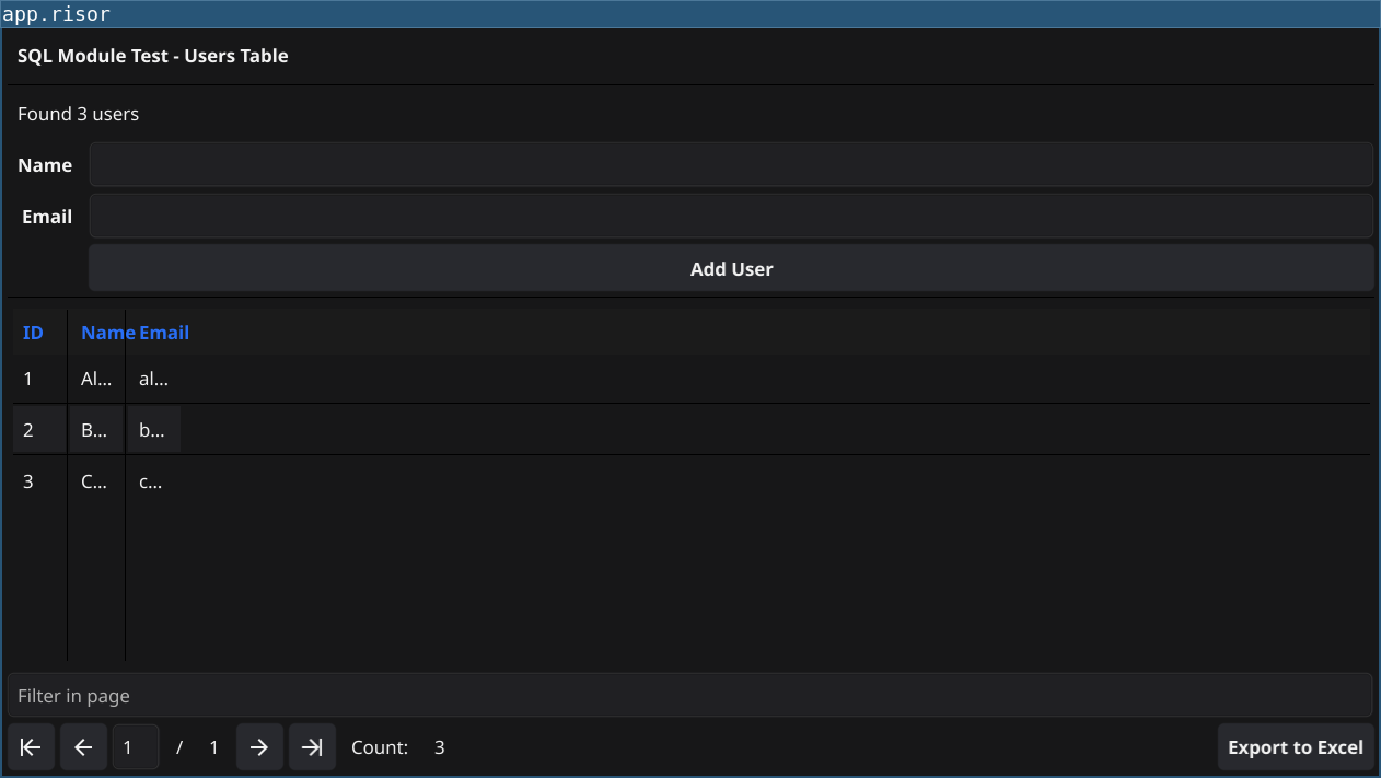 SQL Database Example