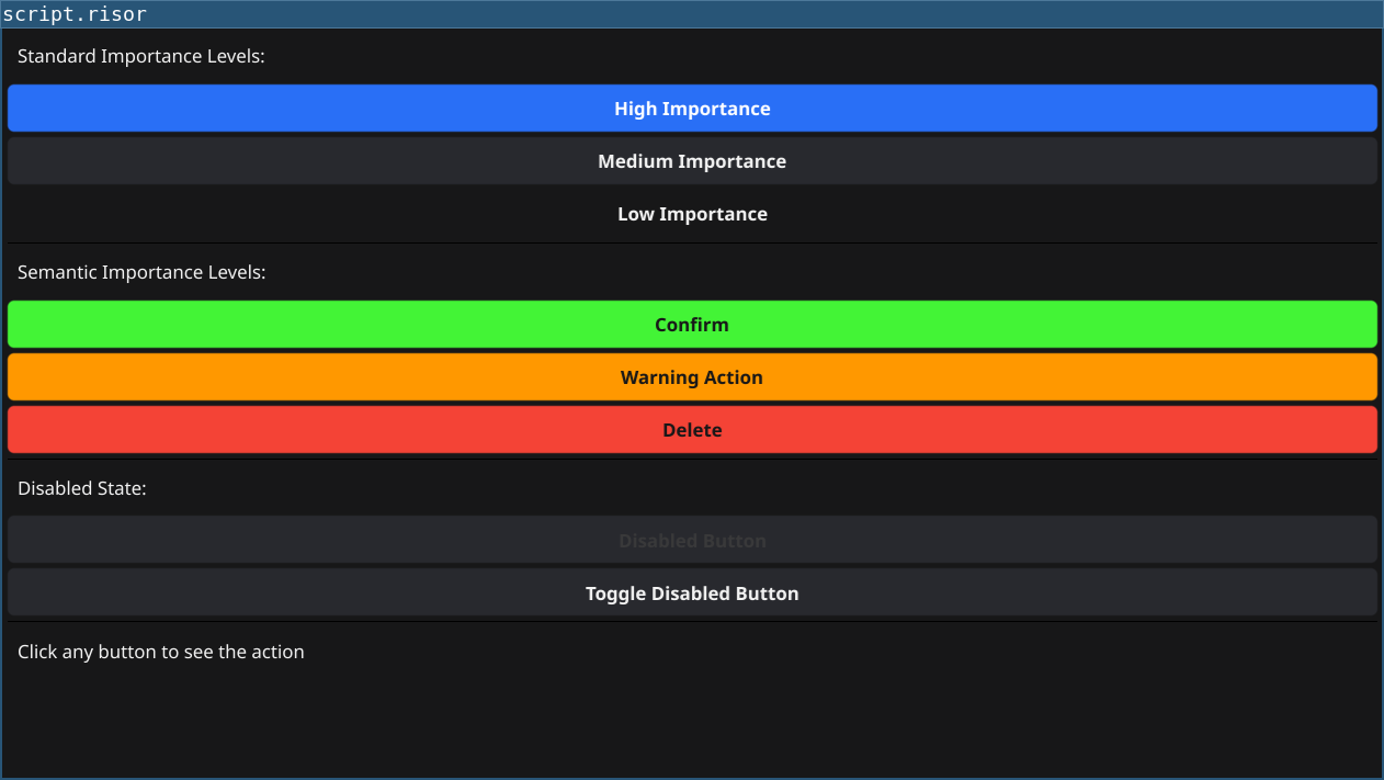 Button Importance Screenshot